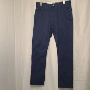 Members Mark Mens Pants 32 32 Navy Blue Straight Fit Stretch Nwt Chino